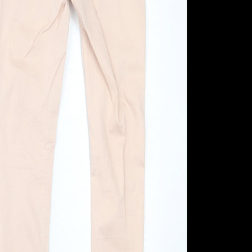 M&Co Womens Pink  Cotton Skinny Jeans Size 8 L29 in Regular Button