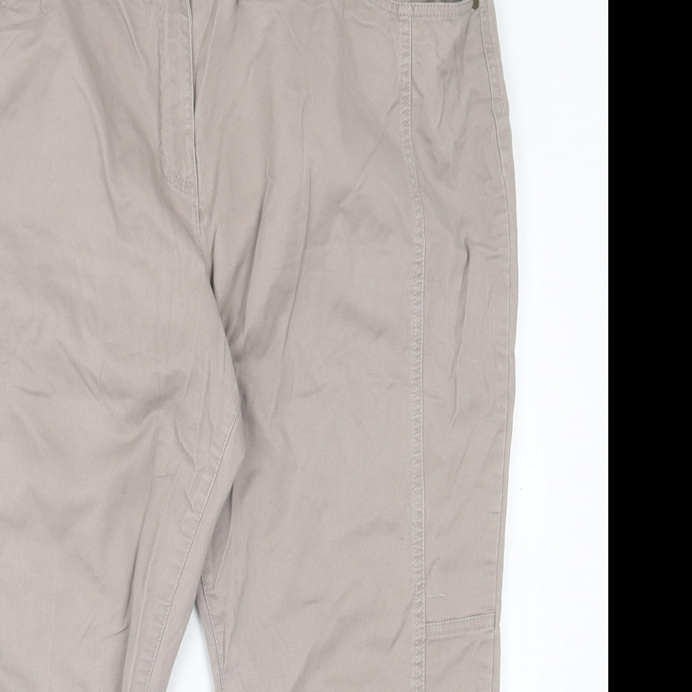 bm  Womens Brown  Cotton Cropped Jeans Size 20 L22 in Regular Button