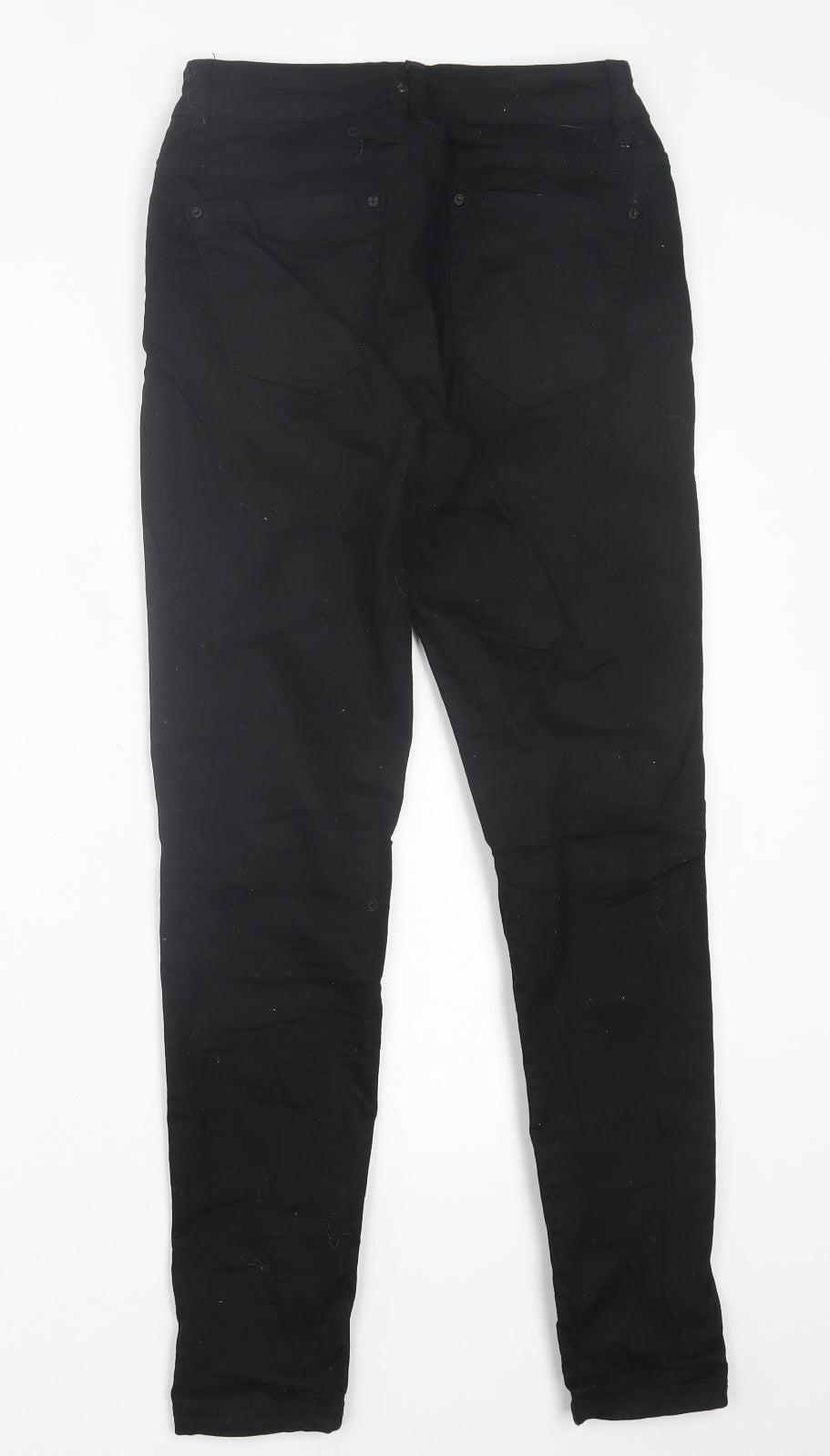 Girl VIVI Womens Black  Cotton Skinny Jeans Size 12 L28 in Regular Button