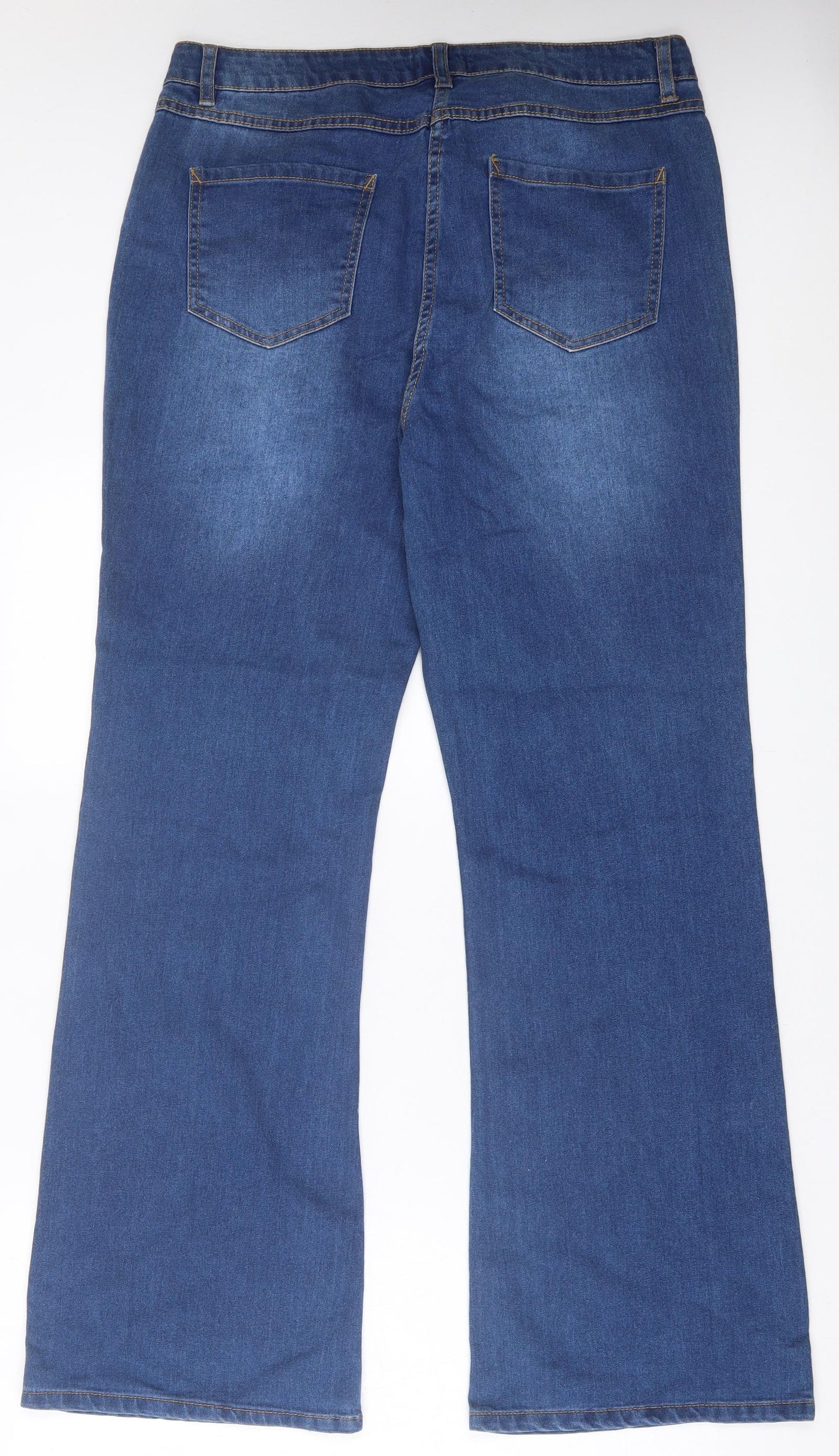 Matalan Womens Blue  Cotton Straight Jeans Size 16 L31 in Regular Button