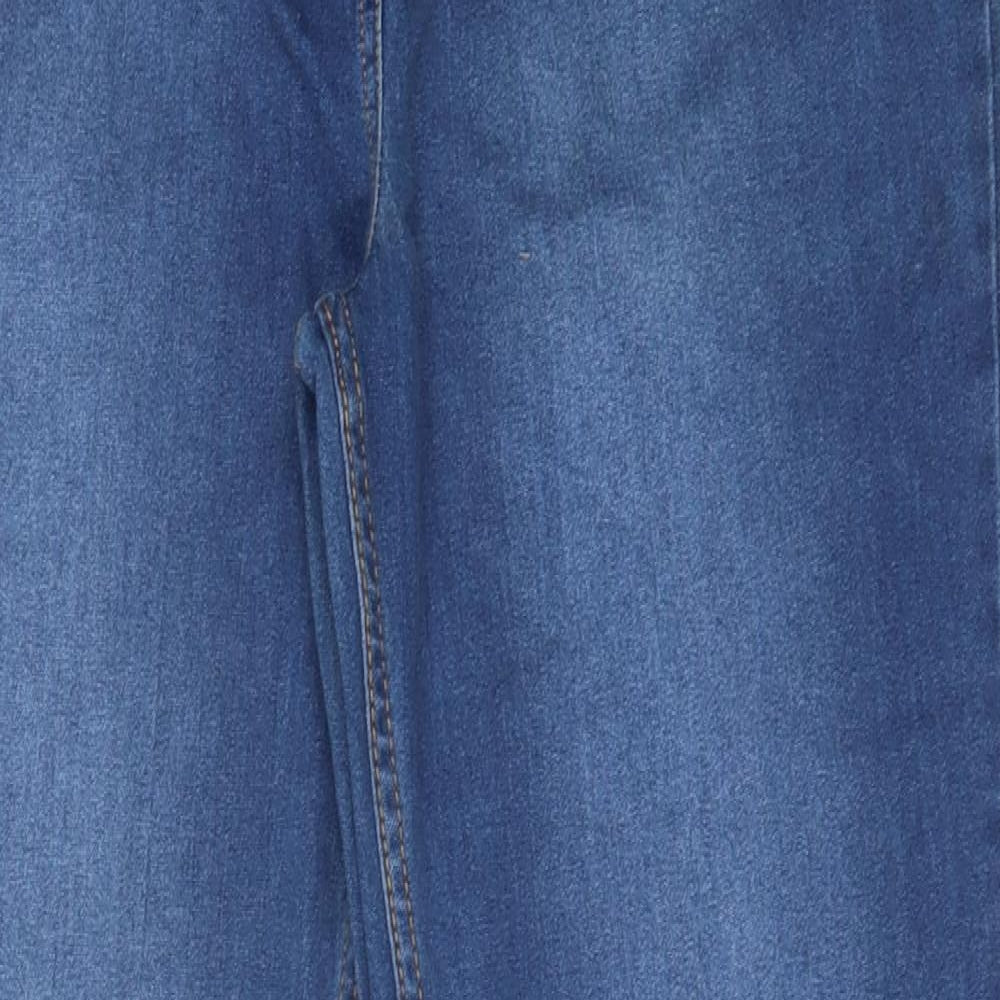Matalan Womens Blue  Cotton Straight Jeans Size 16 L31 in Regular Button