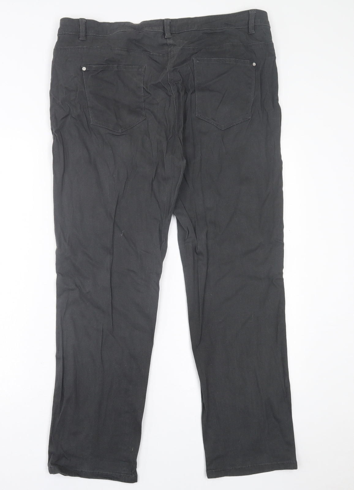 DASH Womens Grey  Cotton Straight Jeans Size 20 L28 in Regular Button