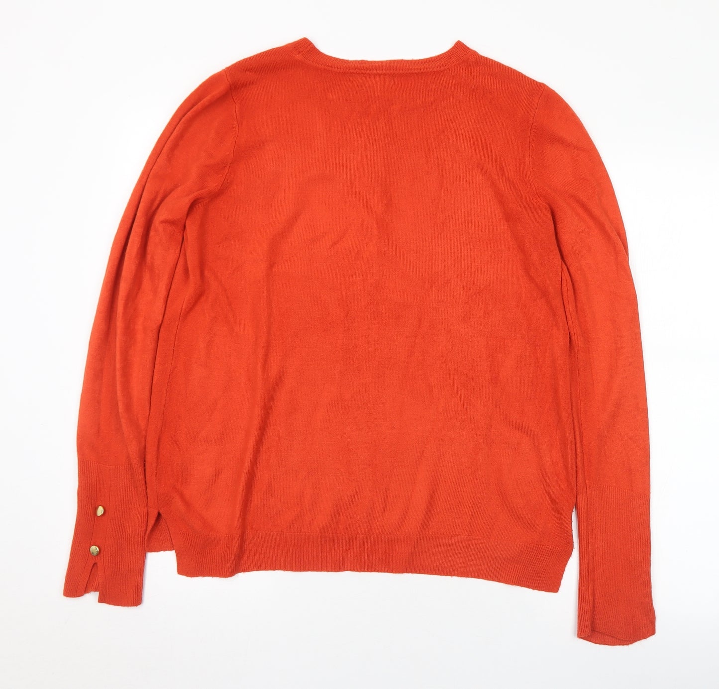 Primark Womens Orange Crew Neck  Acrylic Pullover Jumper Size 10