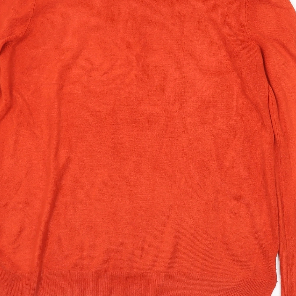 Primark Womens Orange Crew Neck  Acrylic Pullover Jumper Size 10