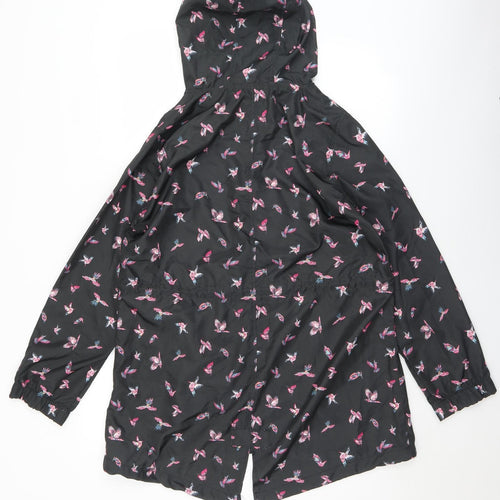 Primark Womens Black Geometric  Windbreaker Jacket Size 10  Zip - 10/12. Birds
