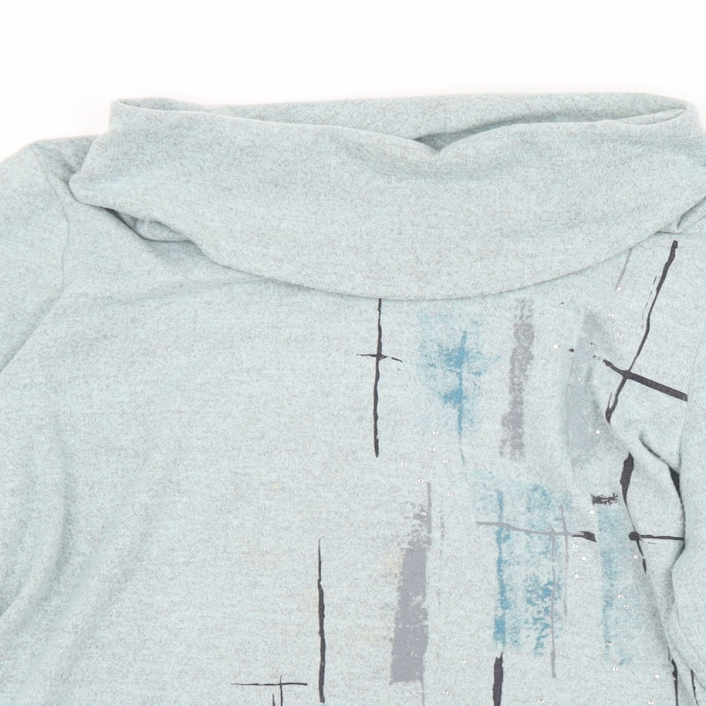 TIGI Womens Blue Roll Neck  Polyester Pullover Jumper Size 18