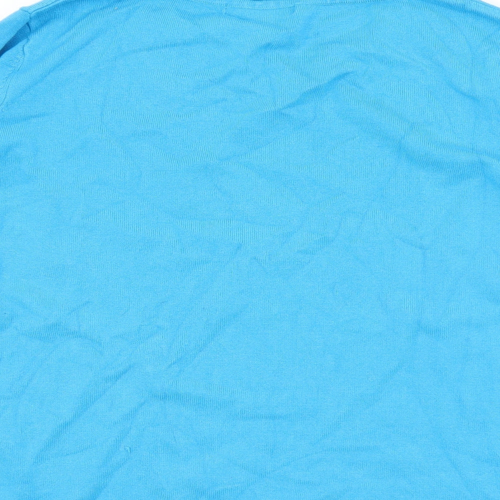 BM Womens Blue Round Neck  Viscose Pullover Jumper Size L