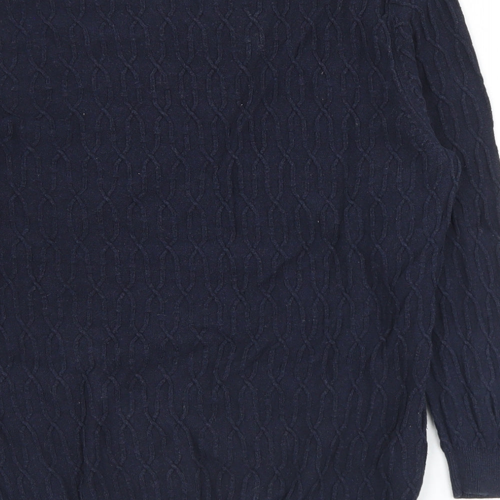 CC Womens Black V-Neck  Cotton Pullover Jumper Size M