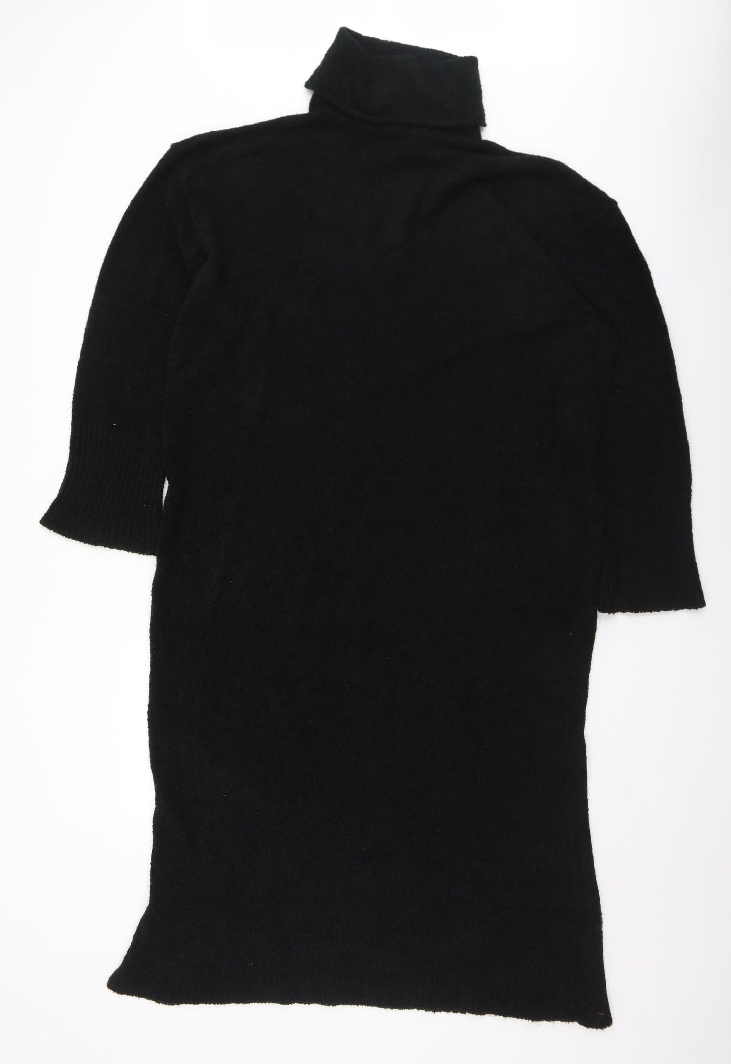 Boohoo Womens Black  Acrylic Jumper Dress  Size L  Roll Neck