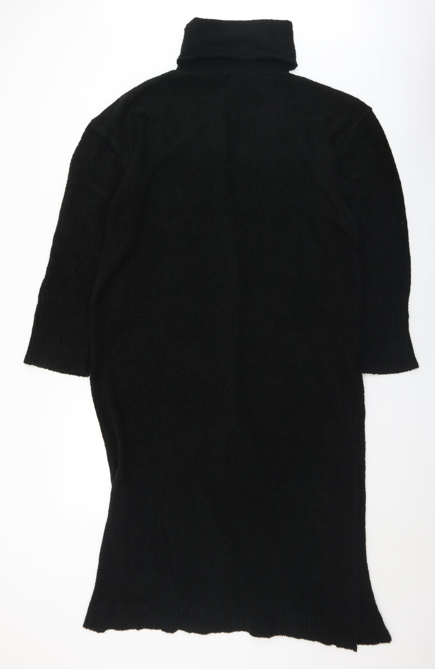 Boohoo Womens Black  Acrylic Jumper Dress  Size L  Roll Neck