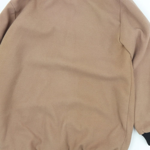 Bohoo Womens Brown   Pea Coat Coat Size 12  Zip