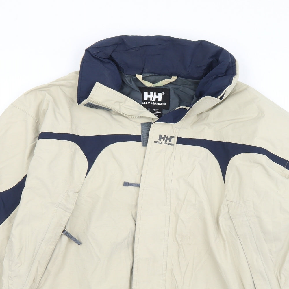 Helly Hansen Mens Beige   Rain Coat Coat Size XS  Zip