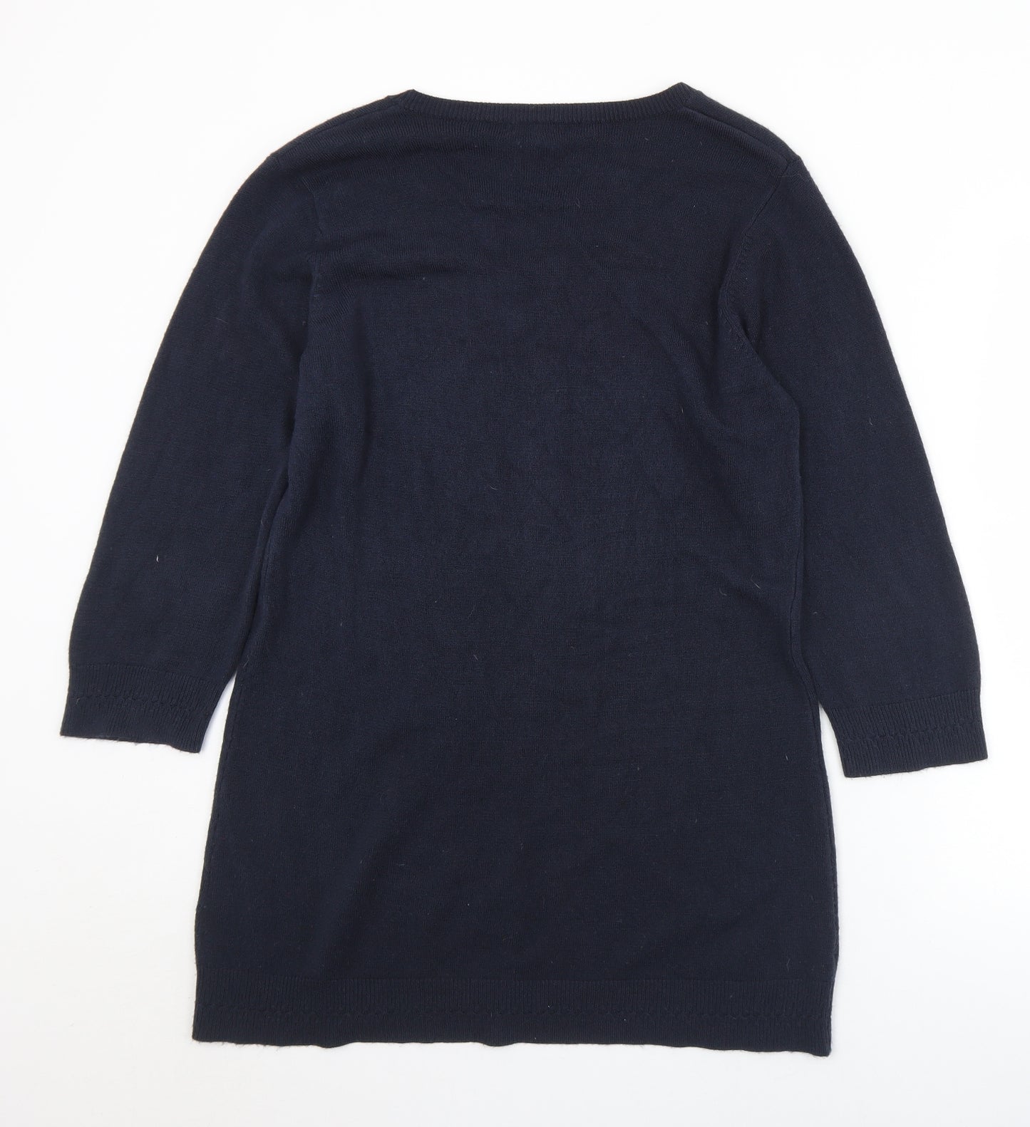 Lakeland Womens Blue Round Neck  Acrylic Pullover Jumper Size L