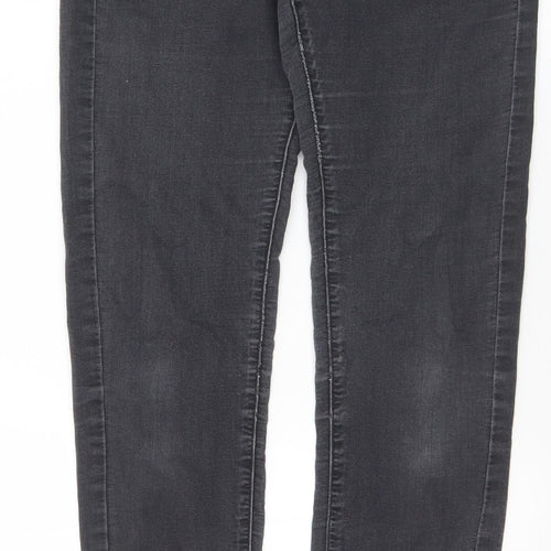 Marks and Spencer Womens Black  Cotton Skinny Jeans Size 8 L29 in Slim Button