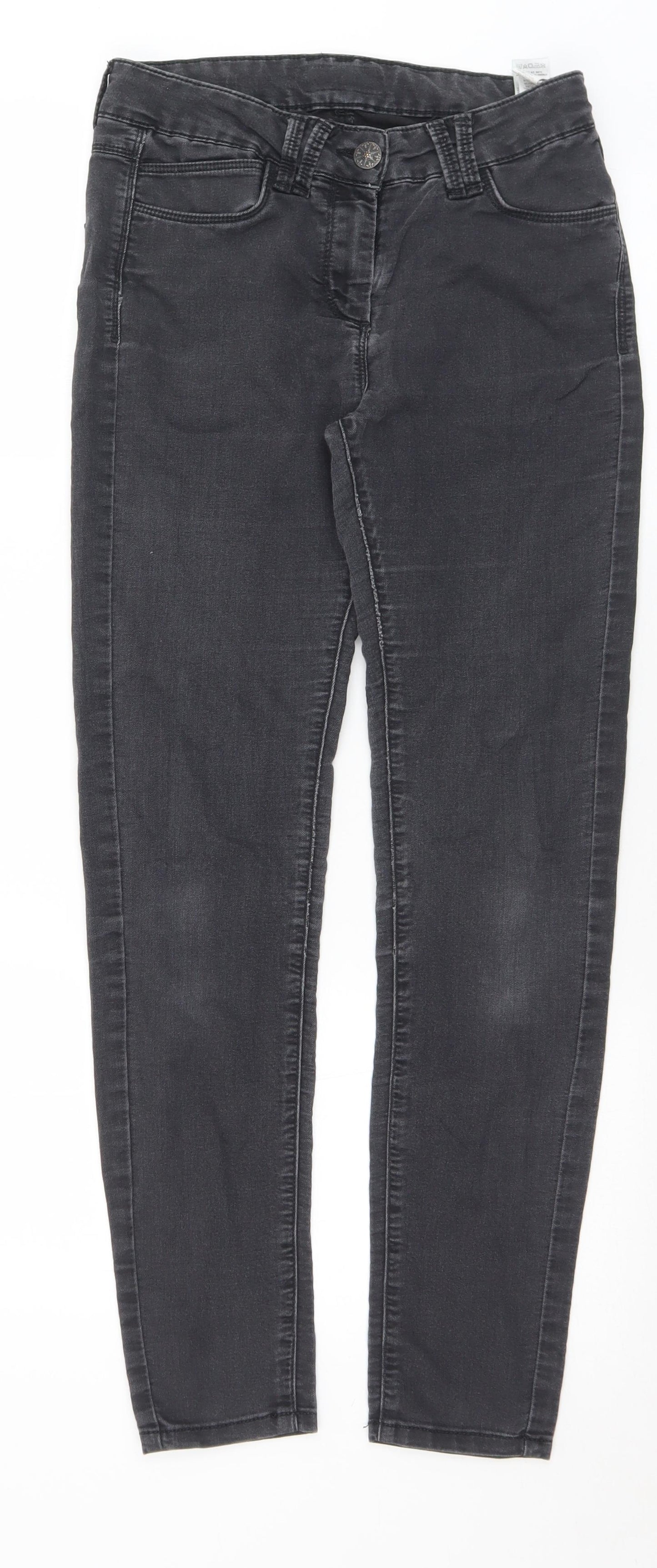 Marks and Spencer Womens Black  Cotton Skinny Jeans Size 8 L29 in Slim Button