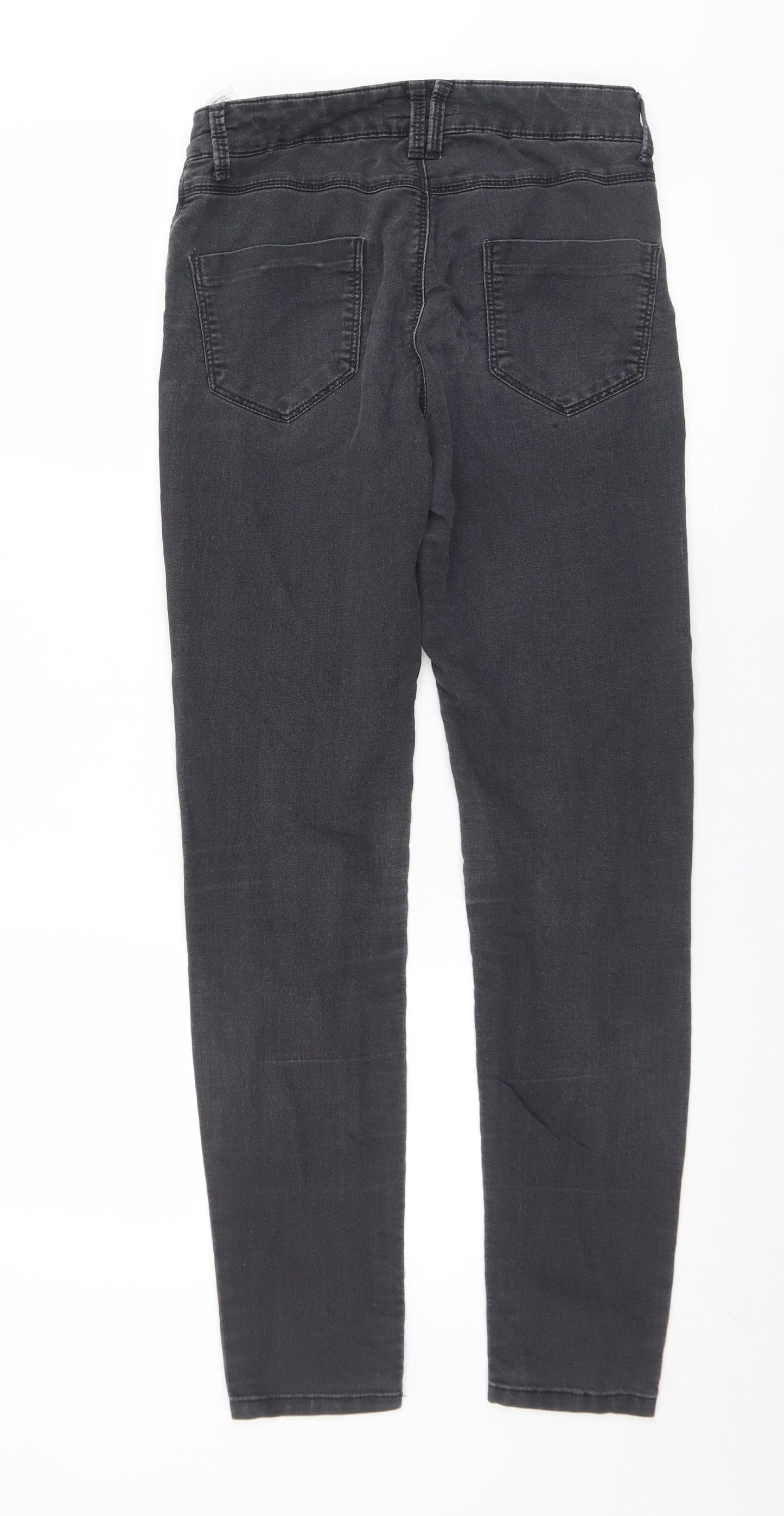 Marks and Spencer Womens Black  Cotton Skinny Jeans Size 8 L29 in Slim Button