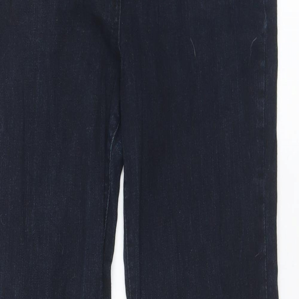 Shop Direct Womens Black  Cotton Bootcut Jeans Size 12 L33 in Regular Button