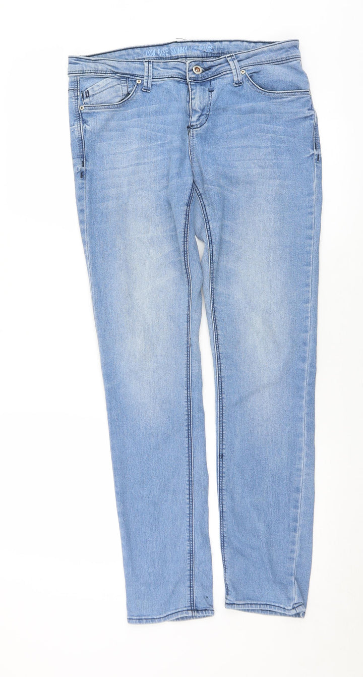 Bullhead Denim Co. Womens Blue Cotton Skinny Jeans Size 10 L29 in Regular Button
