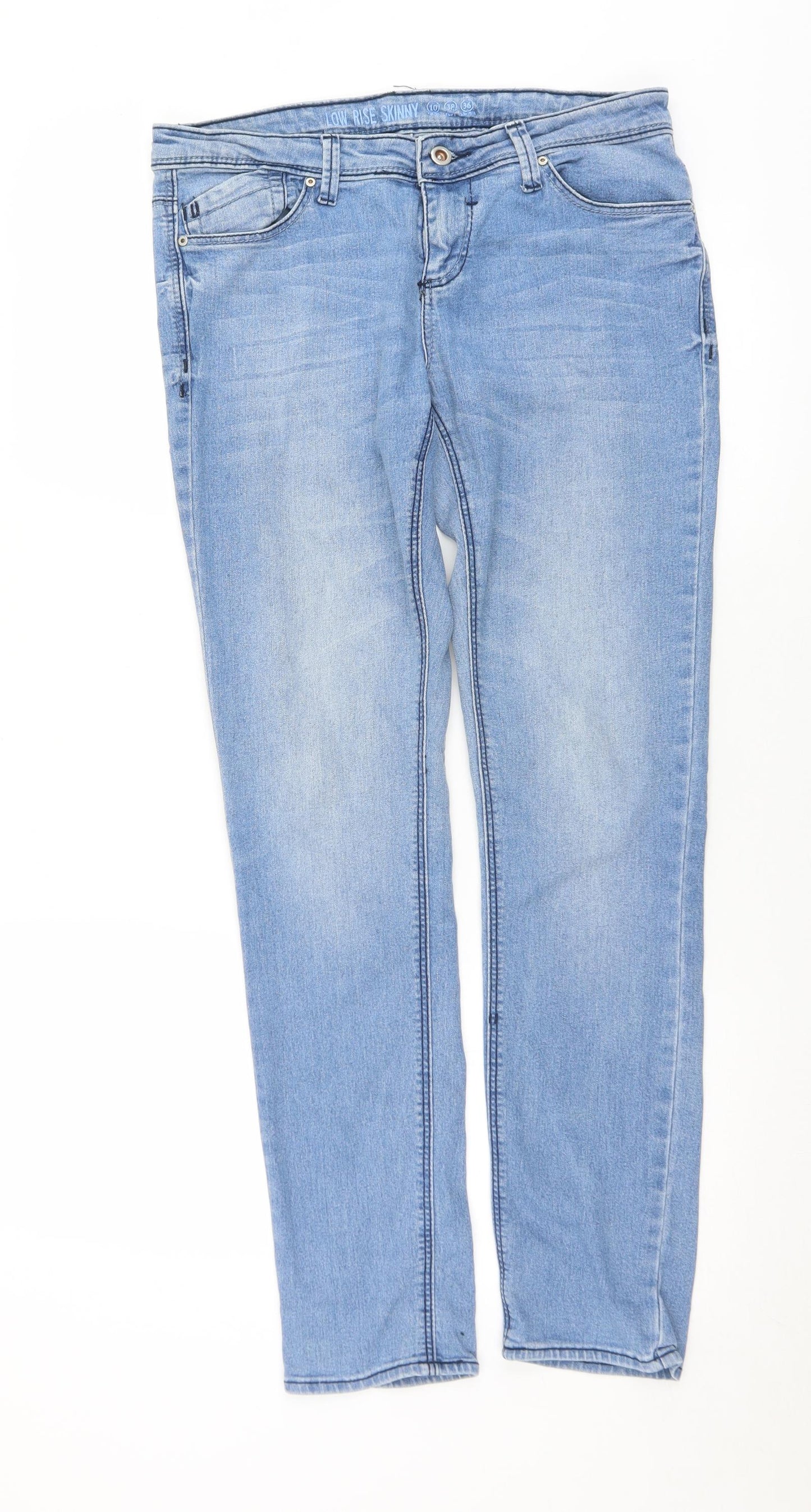 Bullhead Denim Co. Womens Blue  Cotton Skinny Jeans Size 10 L29 in Regular Button