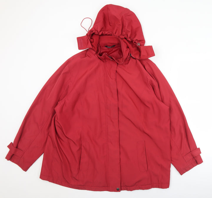BM Womens Red   Overcoat Coat Size L  Zip