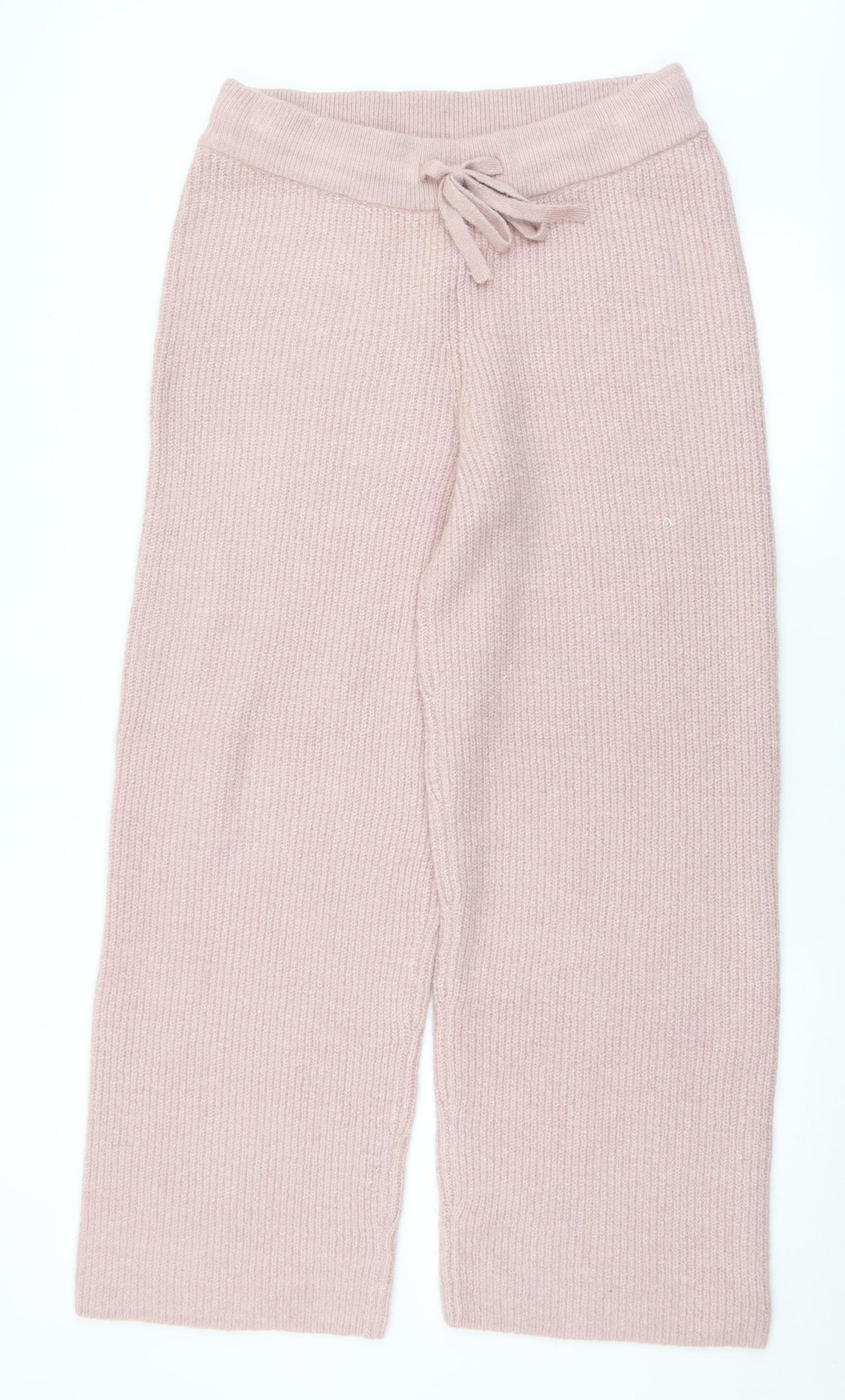 Nutmeg Womens Pink  Acrylic Jogger Trousers Size 14 L29 in Regular Drawstring
