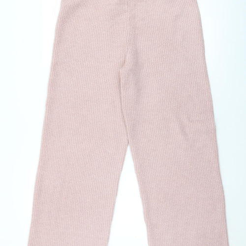 Nutmeg Womens Pink  Acrylic Jogger Trousers Size 14 L29 in Regular Drawstring