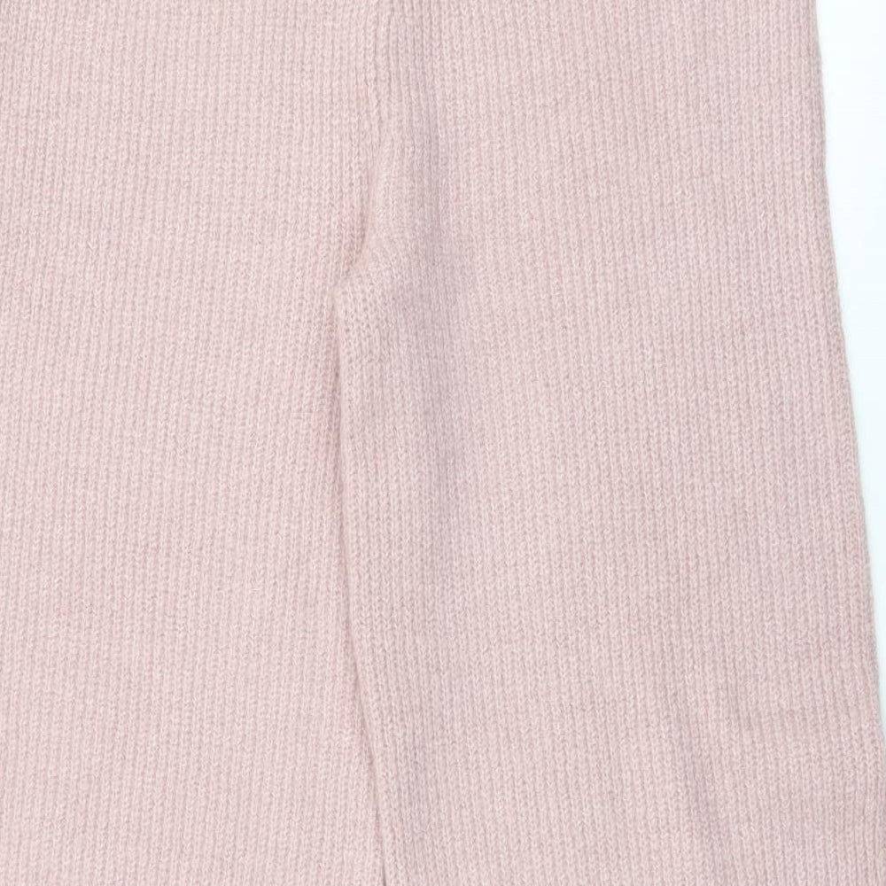 Nutmeg Womens Pink  Acrylic Jogger Trousers Size 14 L29 in Regular Drawstring