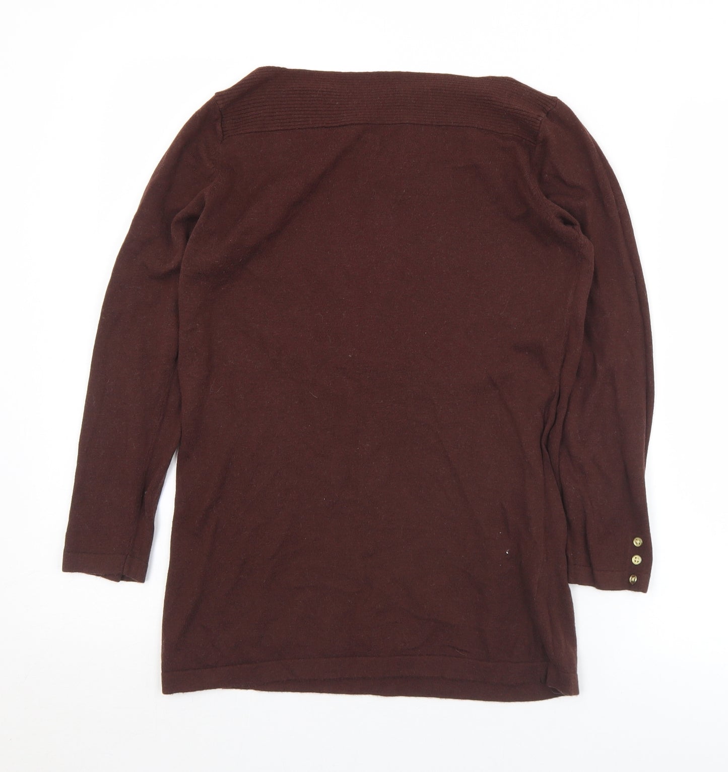 NEXT Womens Brown Boat Neck  Cotton Pullover Jumper Size 8