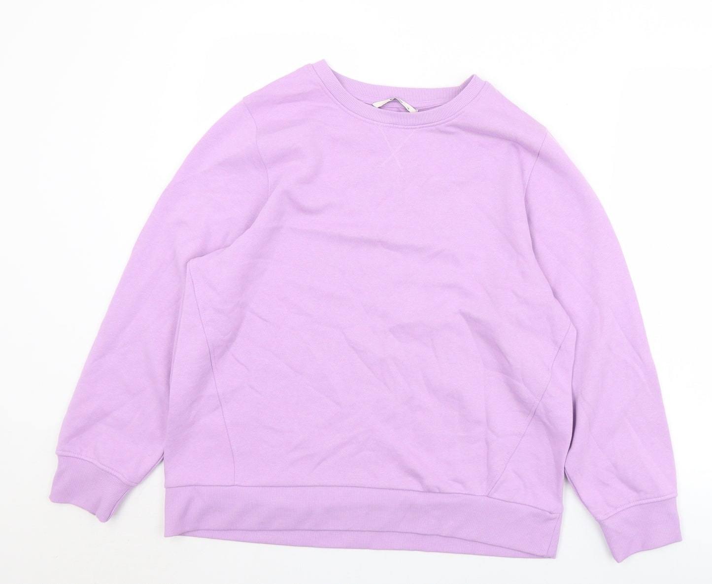 TU Womens Purple  Cotton Pullover Sweatshirt Size 14