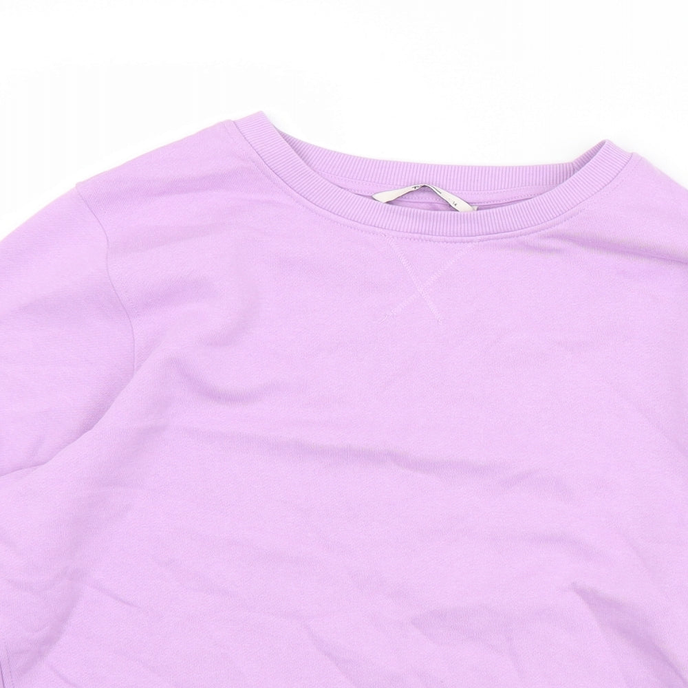 TU Womens Purple  Cotton Pullover Sweatshirt Size 14