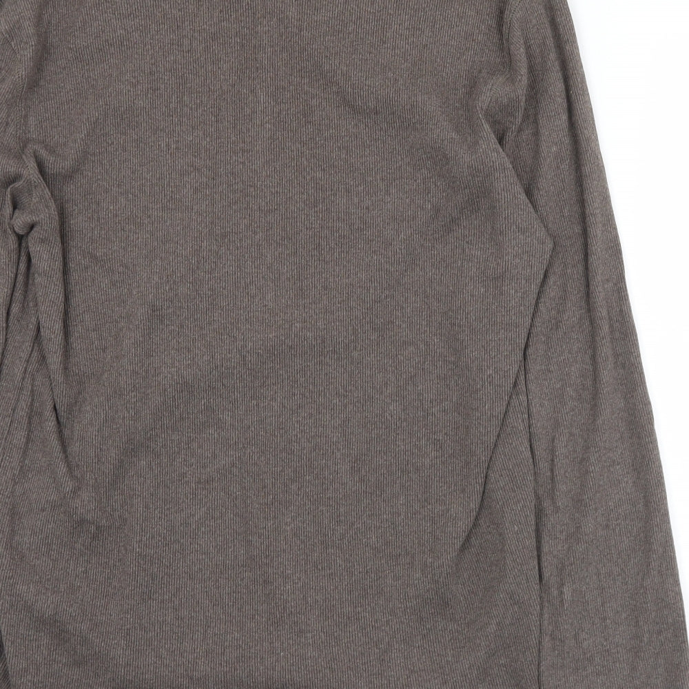 BHS Mens Brown  Cotton  T-Shirt Size L V-Neck