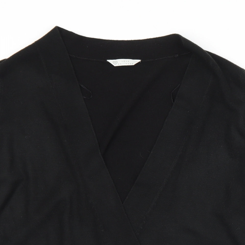 BHS Womens Black Collared  Acrylic Cardigan Jumper Size 22