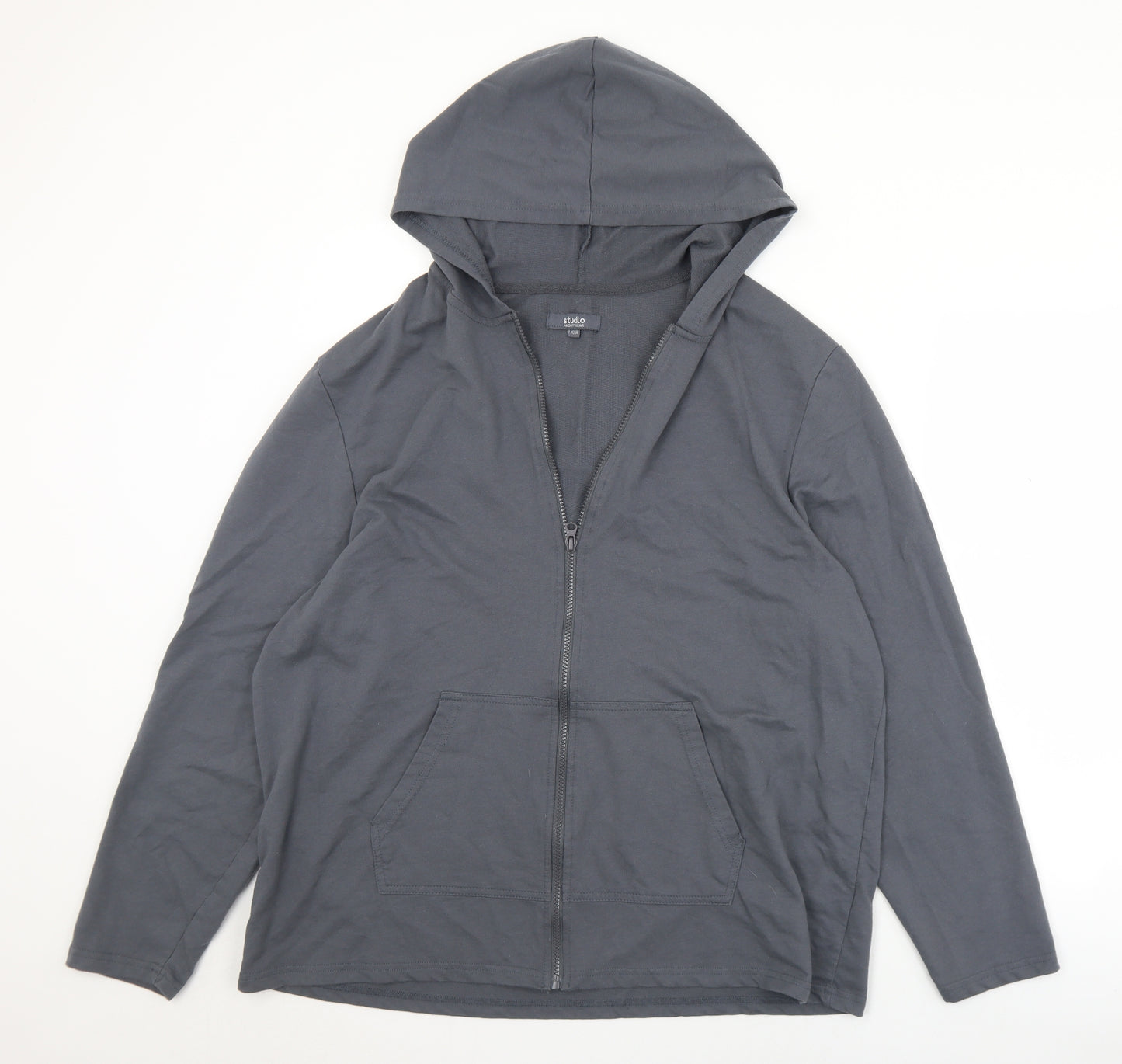 Studio Mens Grey  Cotton Full Zip Hoodie Size 2XL   - Lounge top