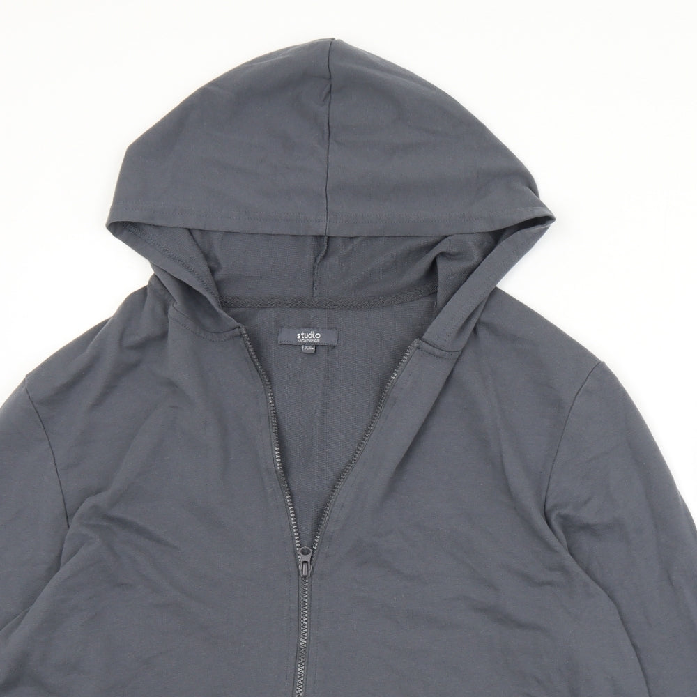 Studio Mens Grey  Cotton Full Zip Hoodie Size 2XL   - Lounge top