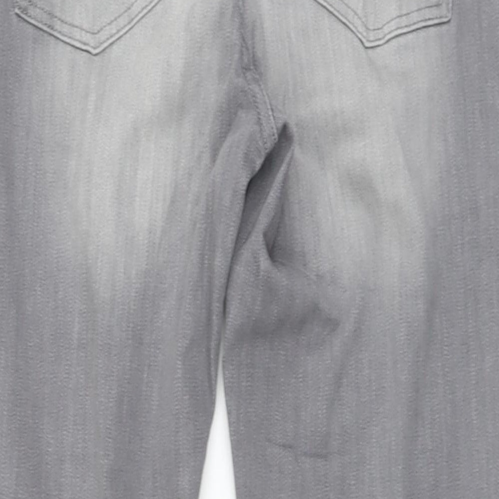 Debenhams Womens Grey  Cotton Cropped Jeans Size 12 L26 in Regular Button - Ankle Grazer