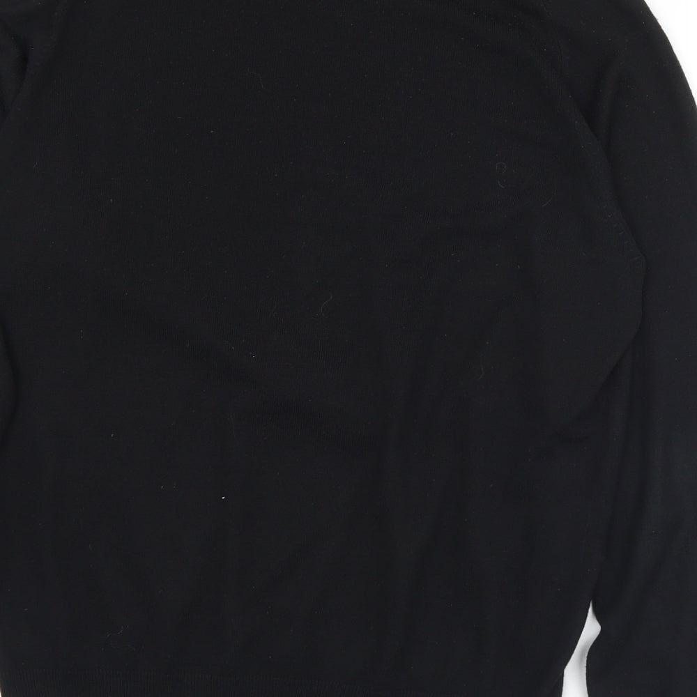 F&F Mens Black V-Neck  Acrylic Pullover Jumper Size L