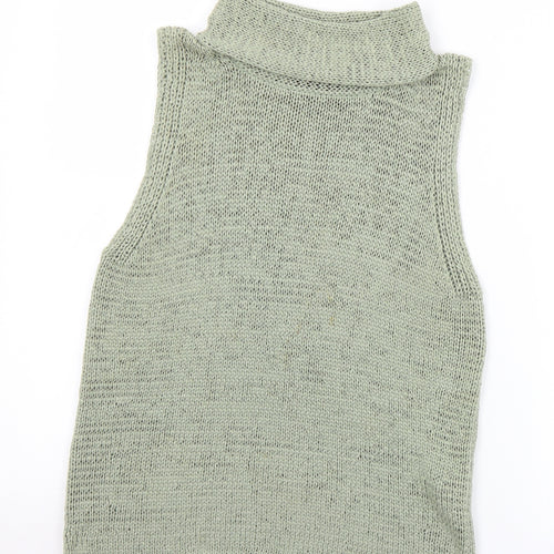 Princples Womens Green Roll Neck  Acrylic Vest Jumper Size 18