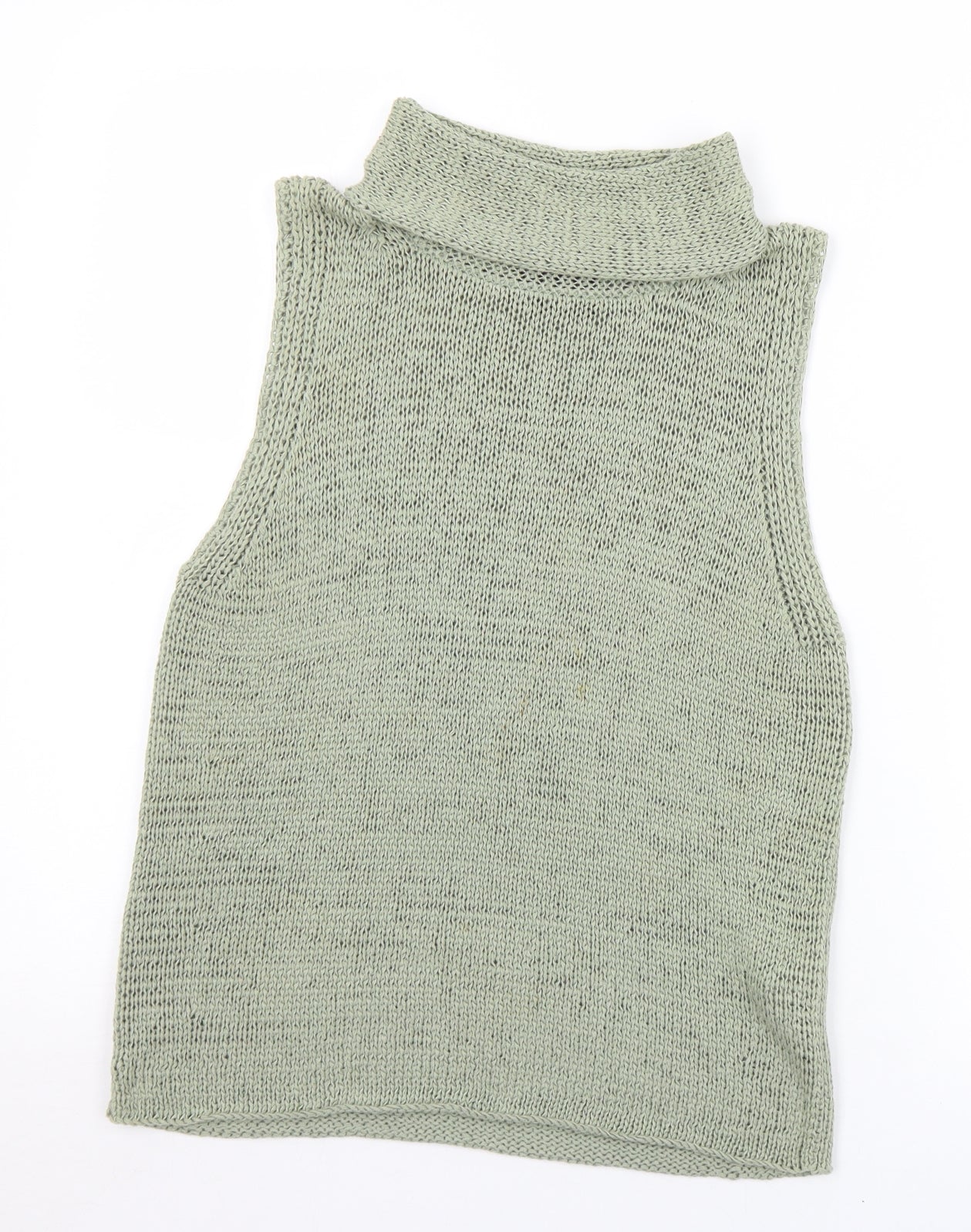 Princples Womens Green Roll Neck  Acrylic Vest Jumper Size 18