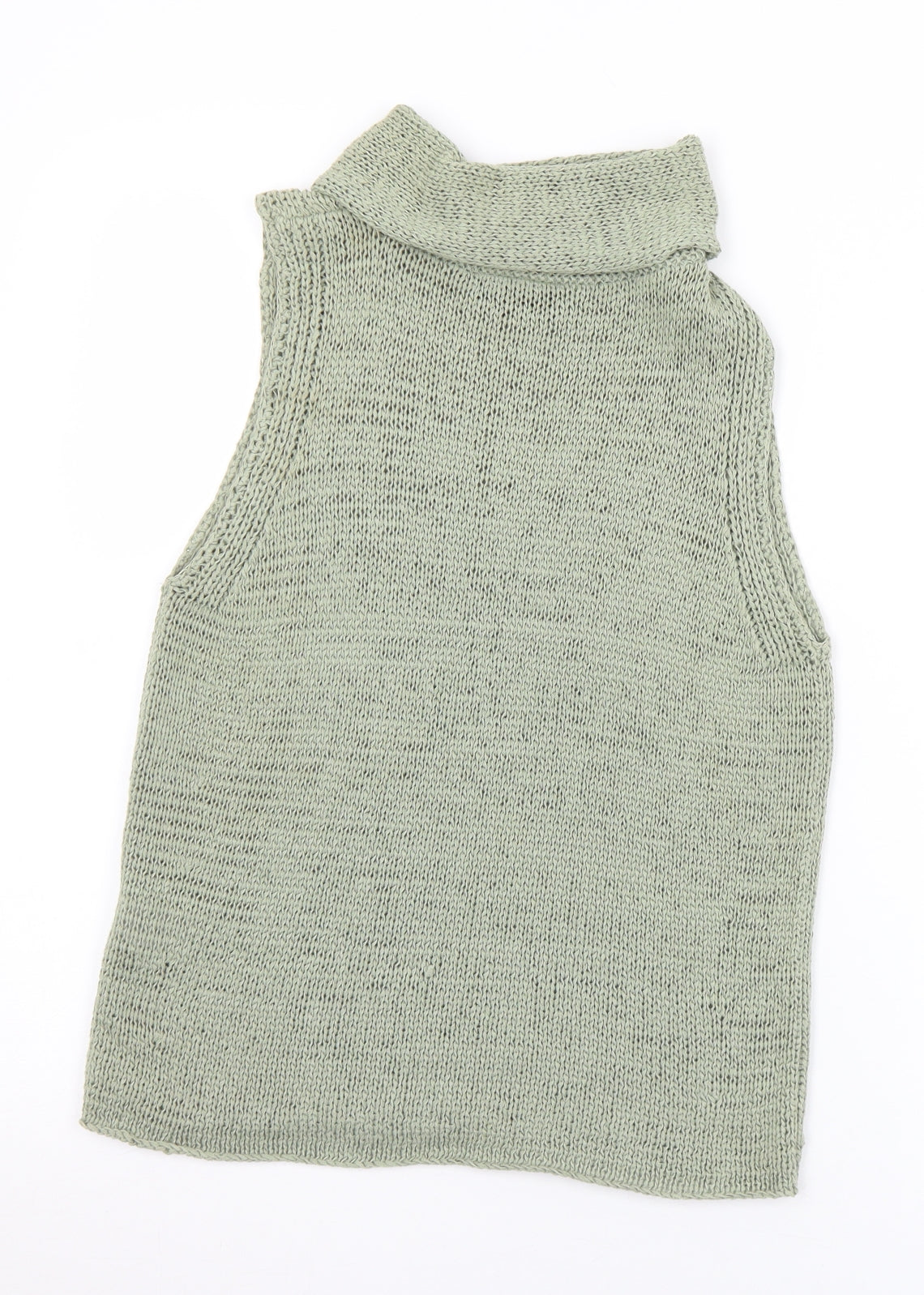 Princples Womens Green Roll Neck  Acrylic Vest Jumper Size 18