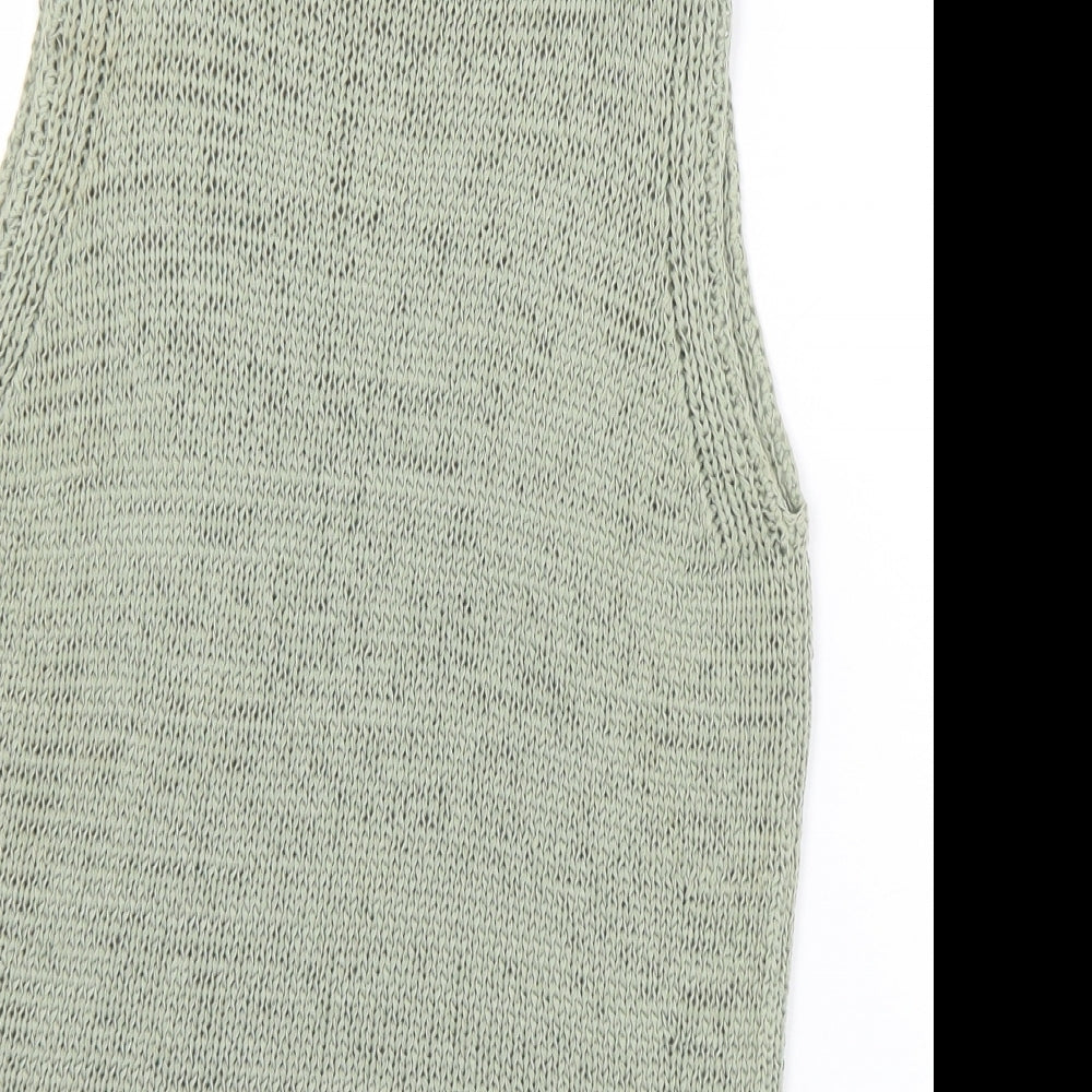 Princples Womens Green Roll Neck  Acrylic Vest Jumper Size 18