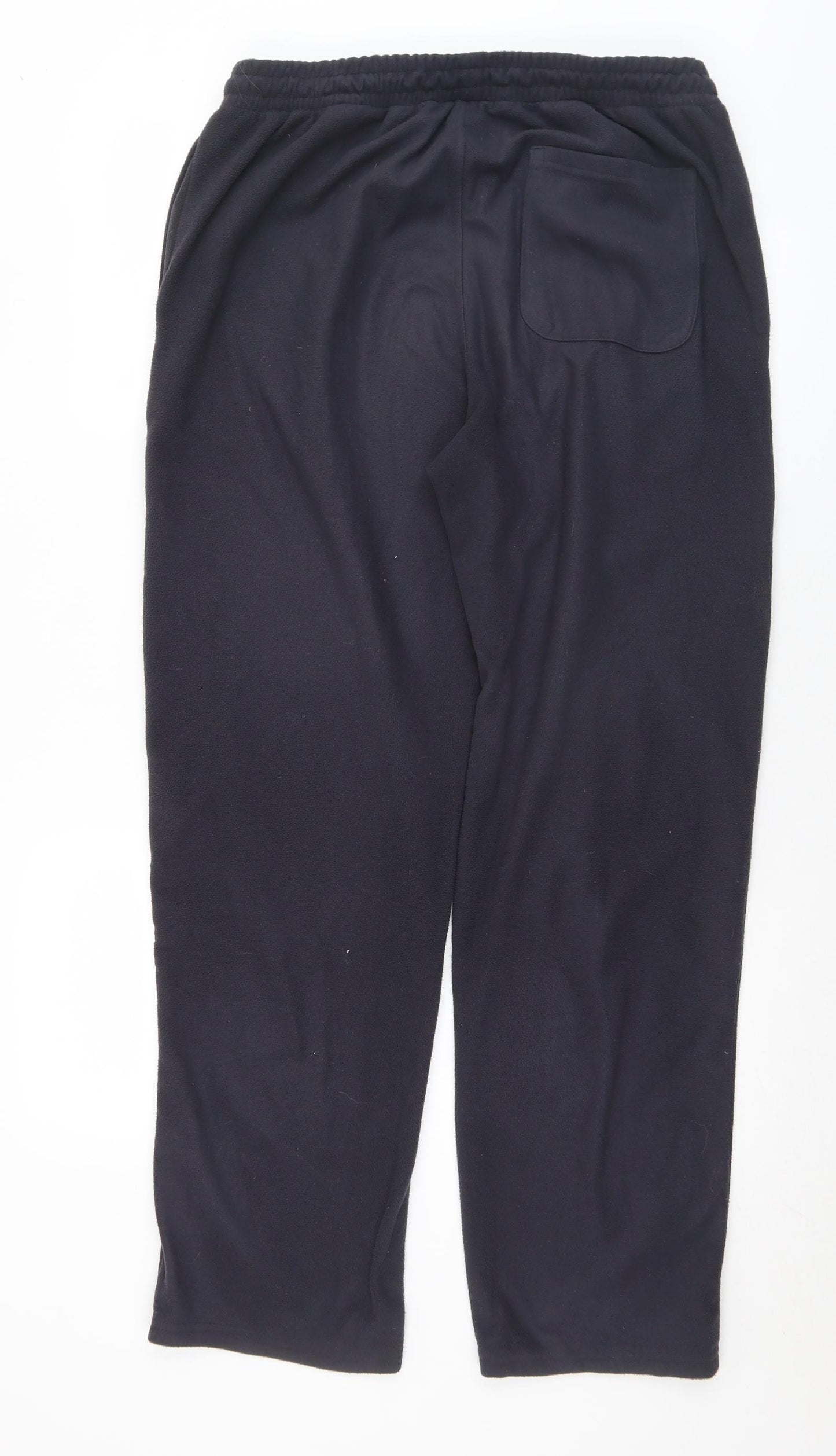 Crane Mens Black  Polyester Jogger Trousers Size M L30 in Regular Drawstring