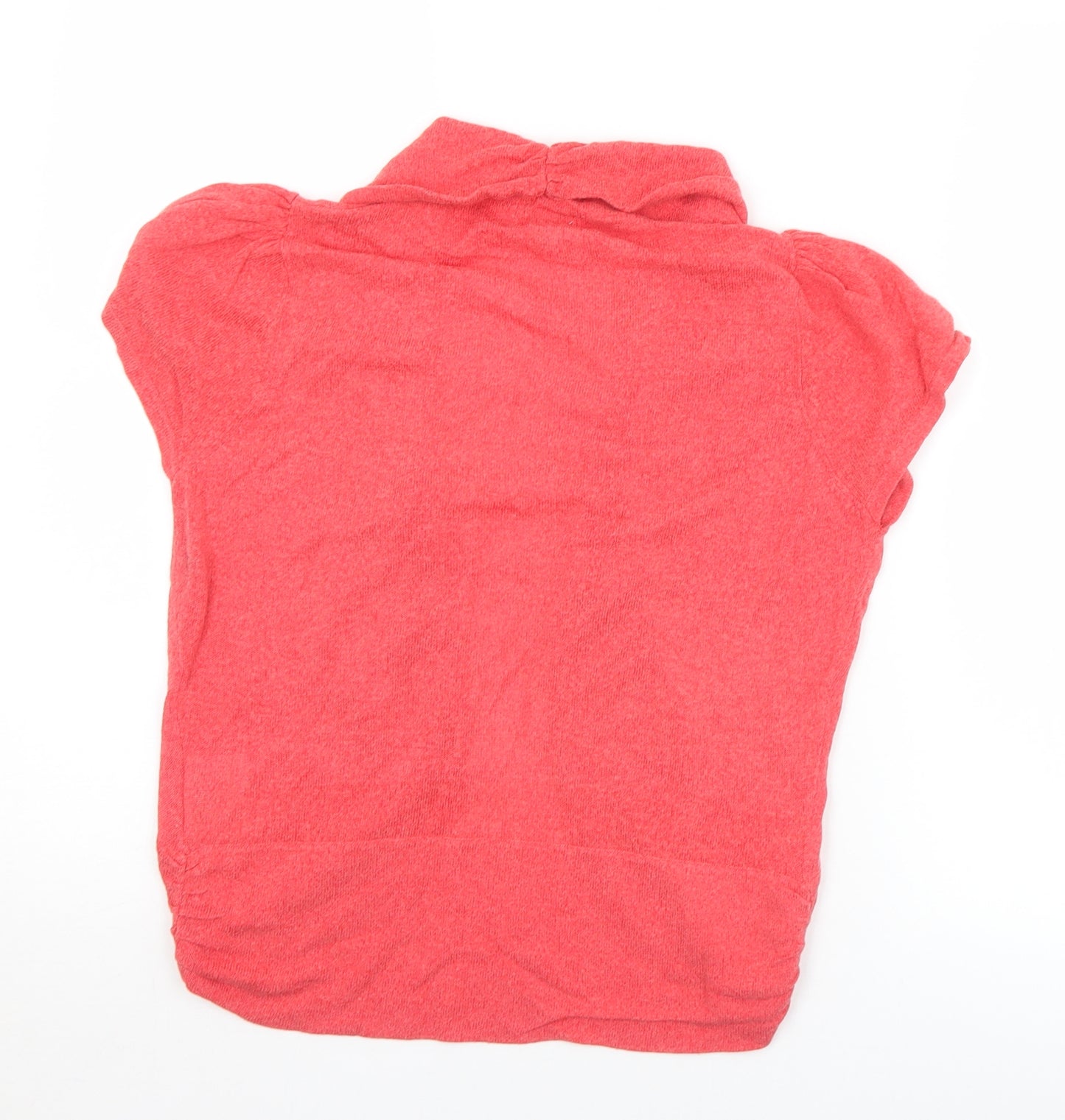 Text Womens Red Collared  Viscose Cardigan Jumper Size L