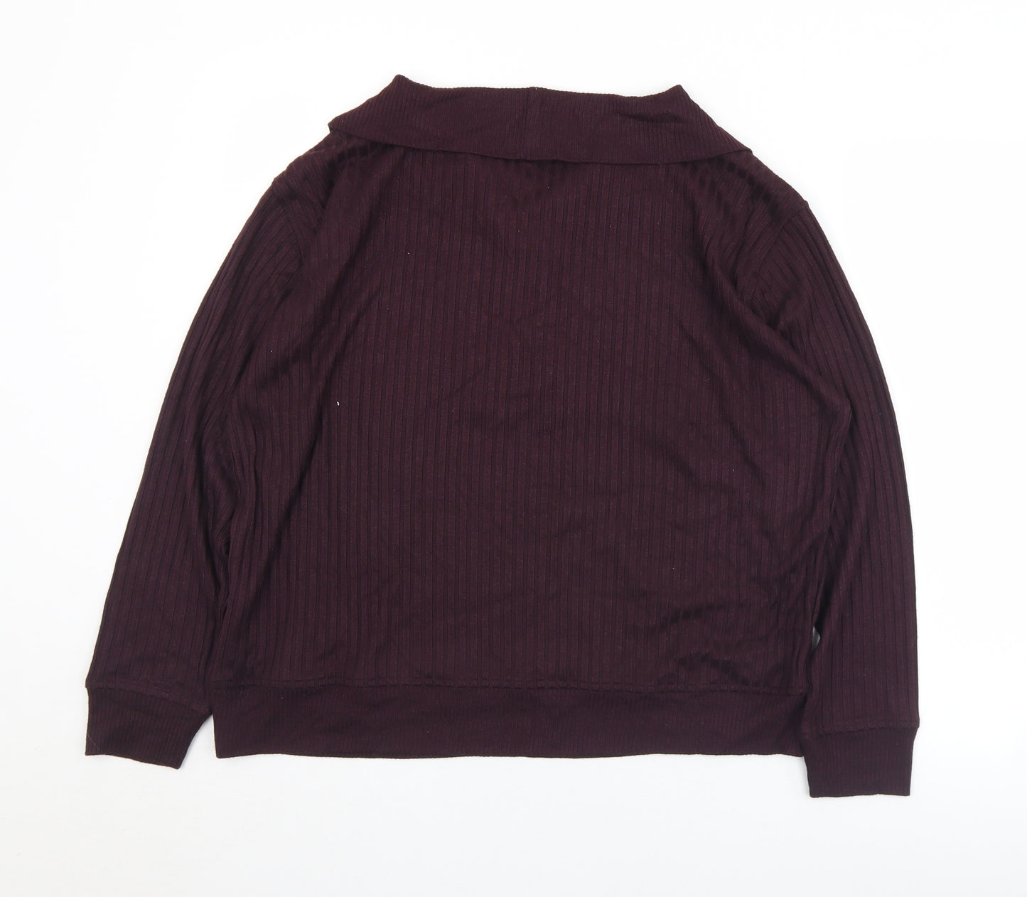 F&F Womens Purple Collared  Polyester Pullover Jumper Size 14