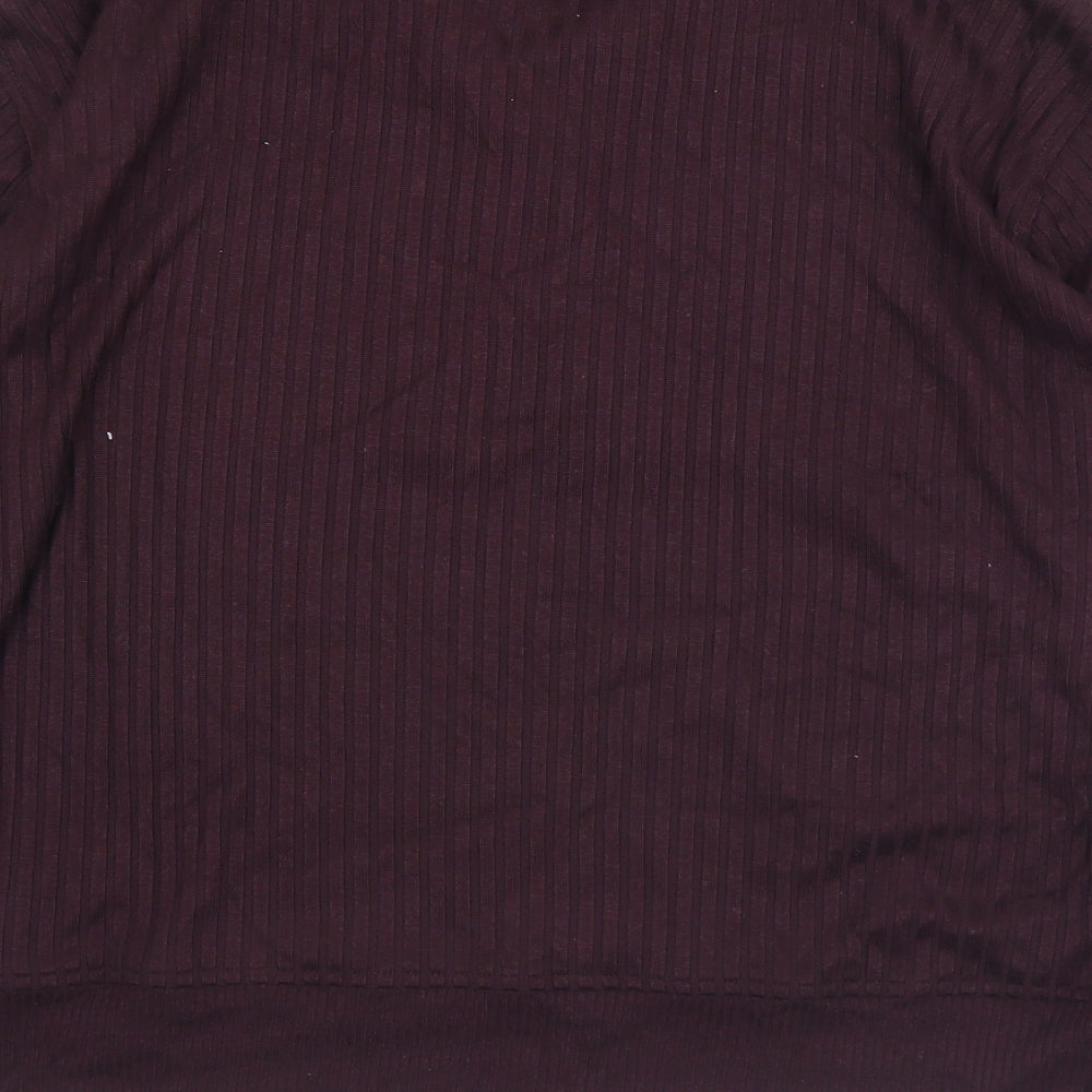 F&F Womens Purple Collared  Polyester Pullover Jumper Size 14