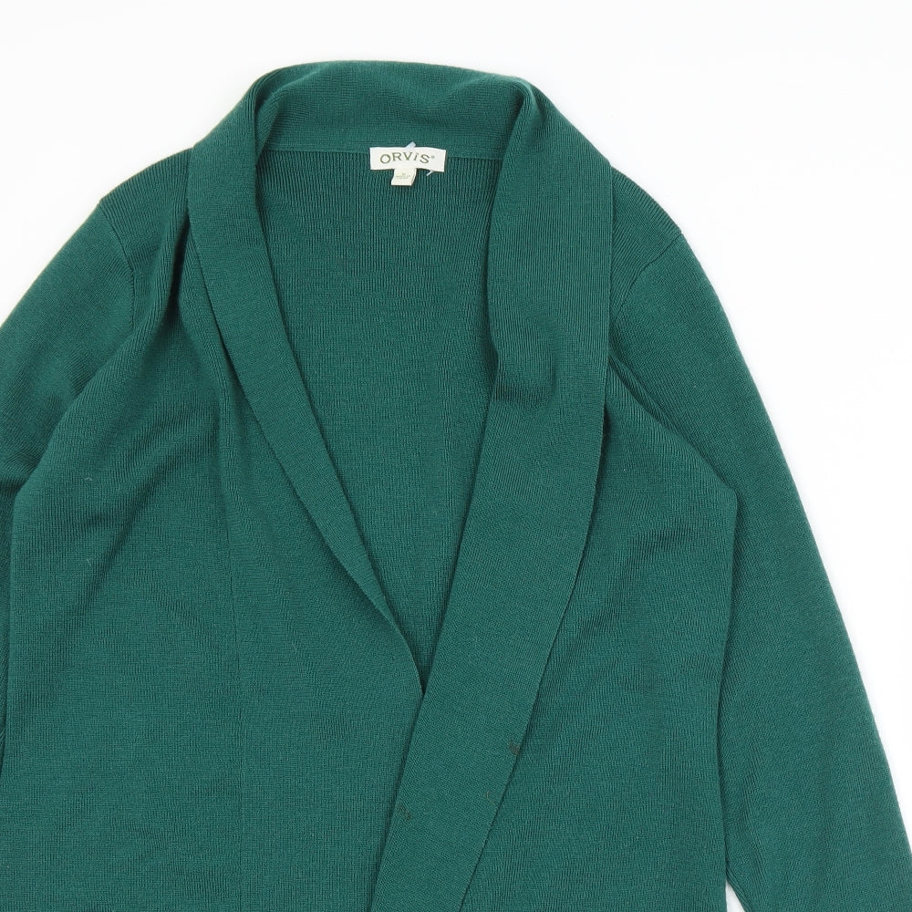 Orvis Womens Green Collared  Wool Cardigan Jumper Size M
