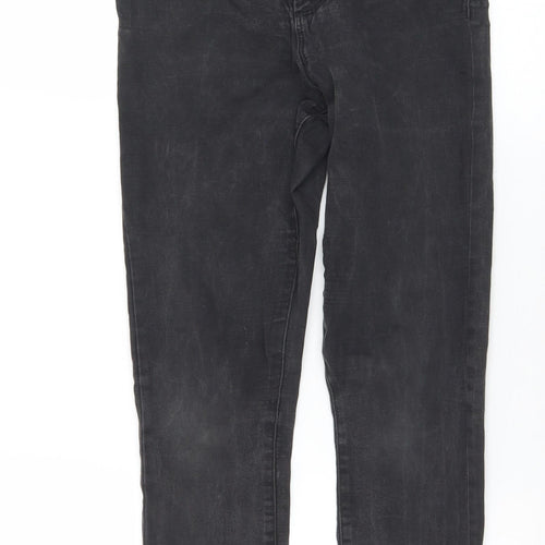 Denim & Co. Womens Black  Cotton Skinny Jeans Size 10 L28 in Regular Button