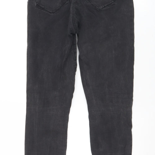 Denim & Co. Womens Black  Cotton Skinny Jeans Size 10 L28 in Regular Button