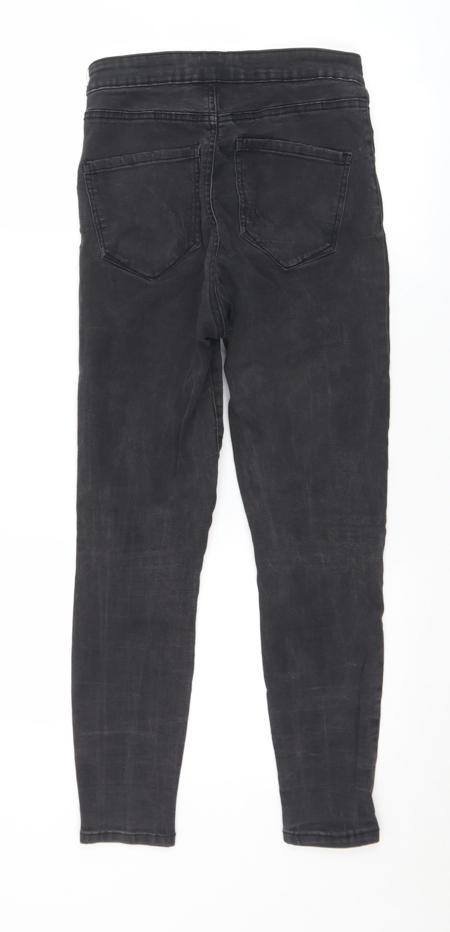 Denim & Co. Womens Black  Cotton Skinny Jeans Size 10 L28 in Regular Button