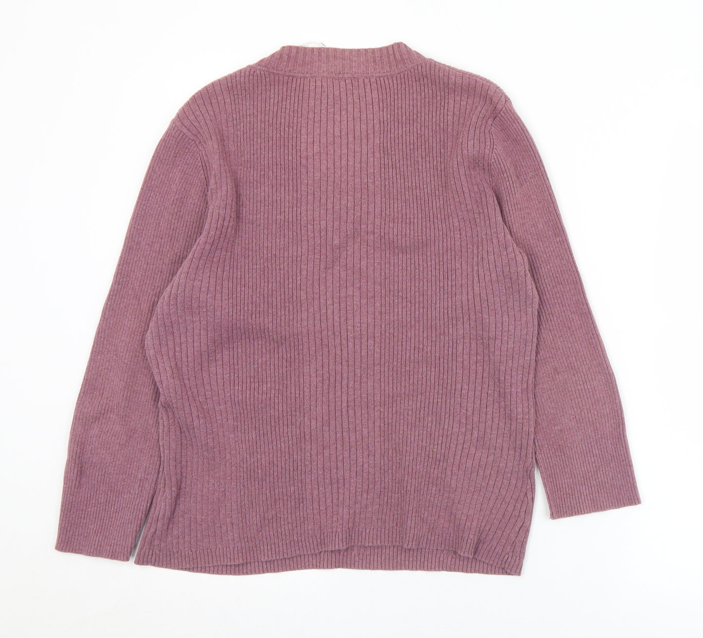 Papaya Womens Purple V-Neck  Cotton Pullover Jumper Size 18