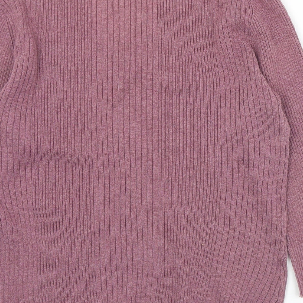 Papaya Womens Purple V-Neck  Cotton Pullover Jumper Size 18